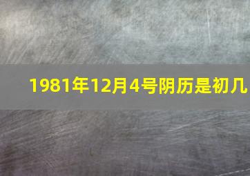 1981年12月4号阴历是初几