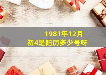 1981年12月初4是阳历多少号呀