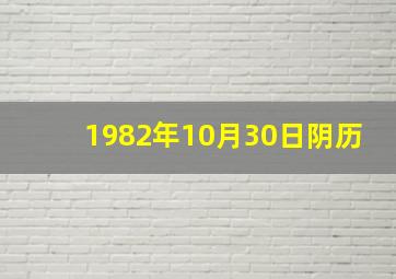 1982年10月30日阴历