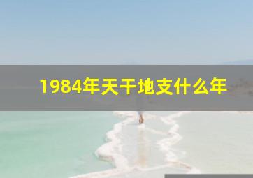 1984年天干地支什么年