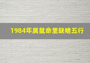 1984年属鼠命里缺啥五行