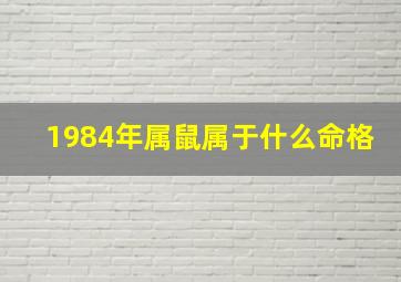 1984年属鼠属于什么命格