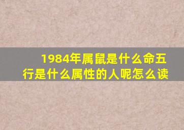 1984年属鼠是什么命五行是什么属性的人呢怎么读