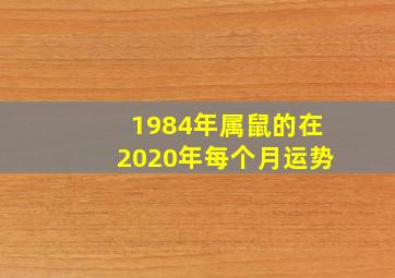 1984年属鼠的在2020年每个月运势