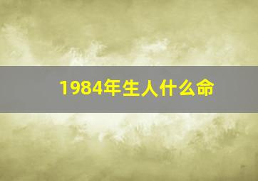 1984年生人什么命