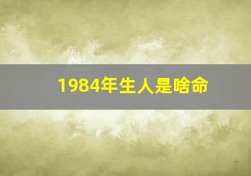 1984年生人是啥命