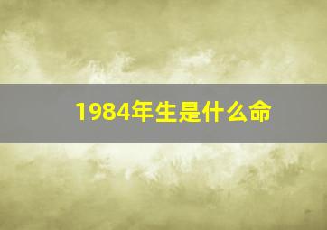 1984年生是什么命