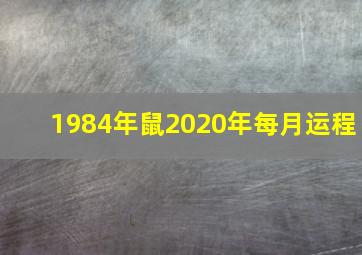 1984年鼠2020年每月运程