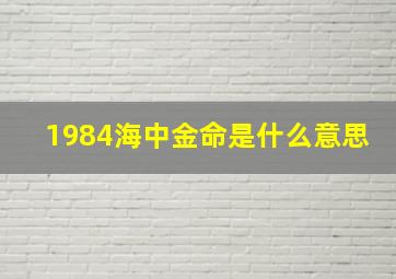 1984海中金命是什么意思