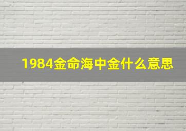 1984金命海中金什么意思