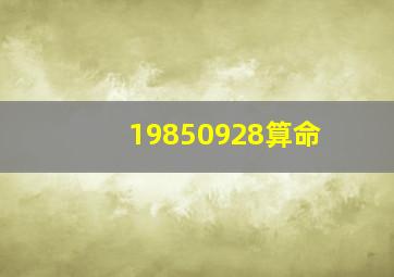 19850928算命