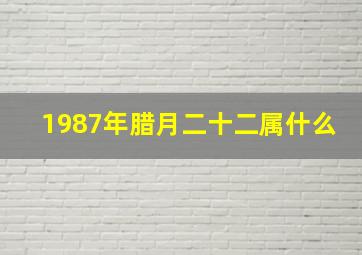 1987年腊月二十二属什么