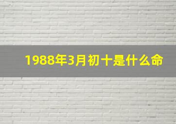 1988年3月初十是什么命