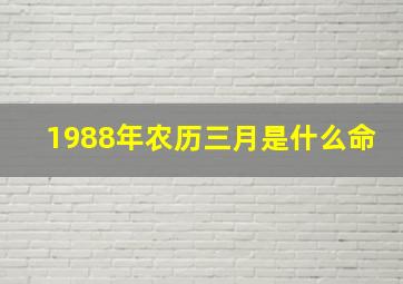 1988年农历三月是什么命