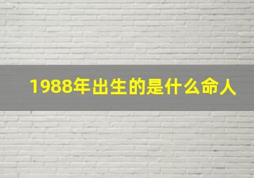 1988年出生的是什么命人