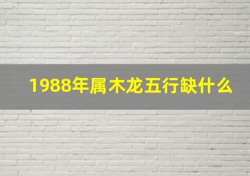 1988年属木龙五行缺什么