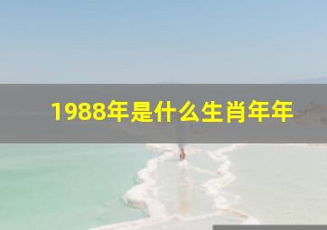 1988年是什么生肖年年