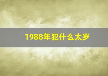 1988年犯什么太岁