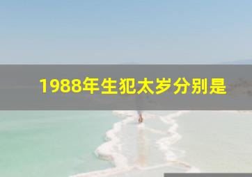 1988年生犯太岁分别是