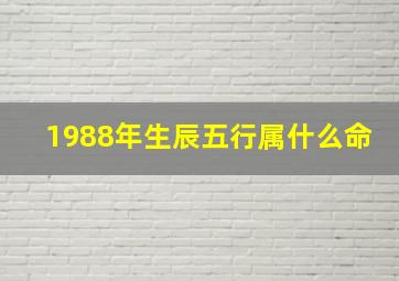 1988年生辰五行属什么命