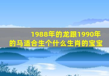 1988年的龙跟1990年的马适合生个什么生肖的宝宝