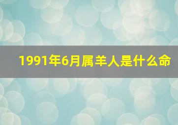 1991年6月属羊人是什么命