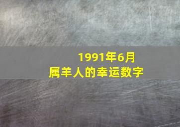 1991年6月属羊人的幸运数字