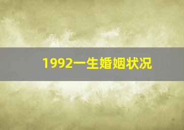 1992一生婚姻状况