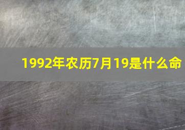 1992年农历7月19是什么命