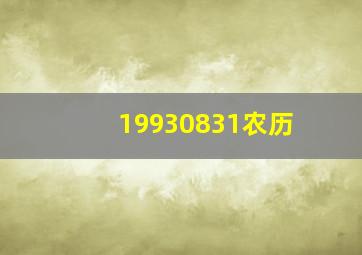 19930831农历