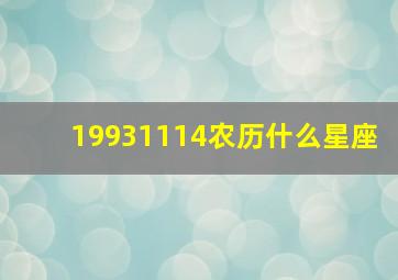 19931114农历什么星座