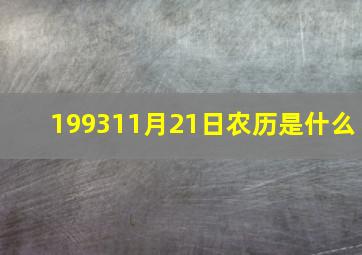 199311月21日农历是什么