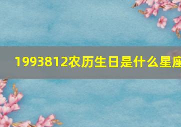 1993812农历生日是什么星座