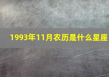 1993年11月农历是什么星座