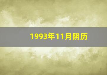 1993年11月阴历