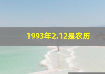 1993年2.12是农历