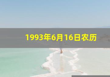 1993年6月16日农历