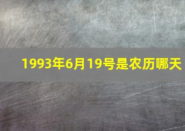 1993年6月19号是农历哪天