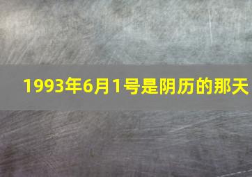 1993年6月1号是阴历的那天