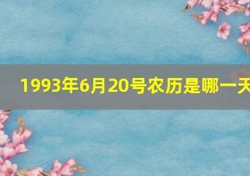 1993年6月20号农历是哪一天