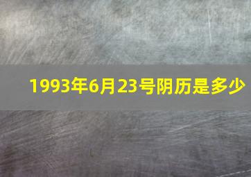 1993年6月23号阴历是多少