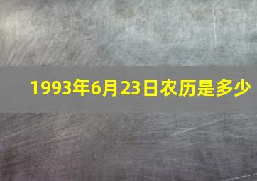 1993年6月23日农历是多少