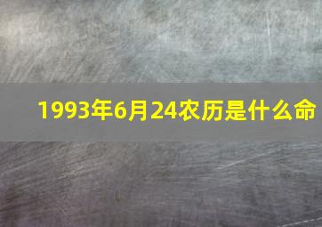 1993年6月24农历是什么命