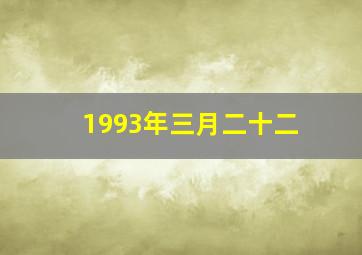 1993年三月二十二