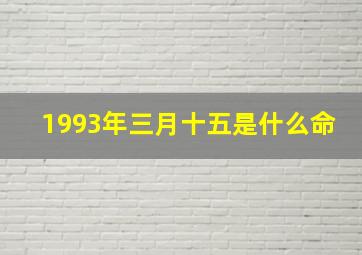 1993年三月十五是什么命