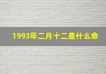 1993年二月十二是什么命