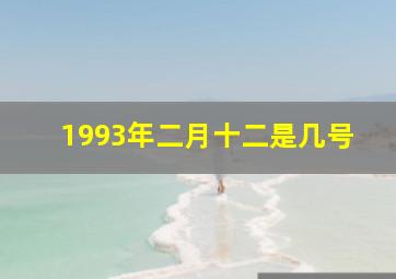 1993年二月十二是几号