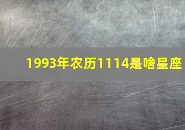 1993年农历1114是啥星座