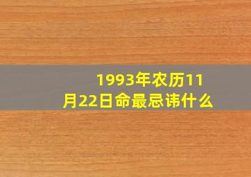 1993年农历11月22日命最忌讳什么