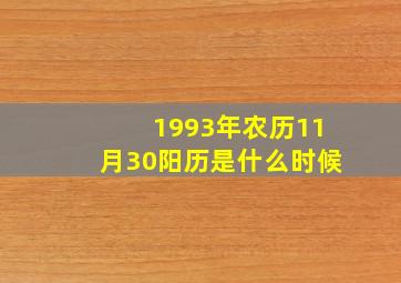 1993年农历11月30阳历是什么时候